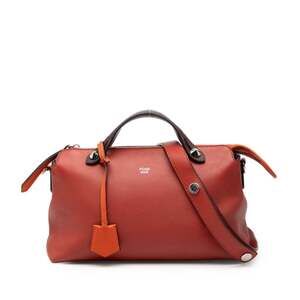 FENDI Orange Leather Shoulder Bag